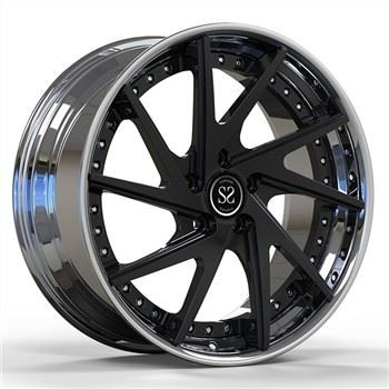 حافة SSJK20665x112 لمرسيدس E350 البولندية السوداء المخصصة 2-PC أحجام متداخلة 19 * 8 و 19 * 9