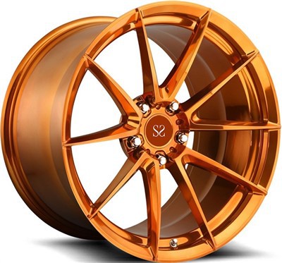 لسيارة Audi Rs 18 19 20 21 22بوصة 1-عجلات معدنية مزورة مقاس 5x112 5x120 ذات وجه آلة برتقالية مخصصة